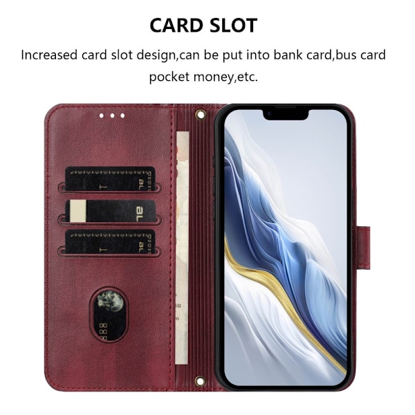 Til Motorola Edge 60 5G / 60 Fusion 5G Etui Pung Stand Retrostruktur Red