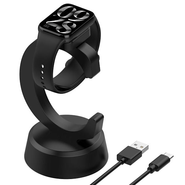 Lader & Dokk for Xiaomi Smart Band 9 Smart Band 8 Pro Redmi Watch 4 med 1m Kabel Black