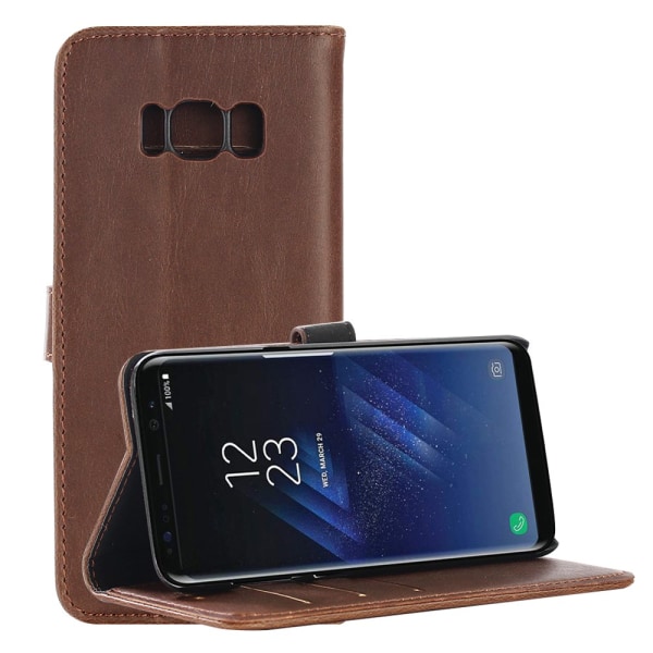 Samsung Galaxy S8 Plus stilfuldt pung etui mørkebrun Brown