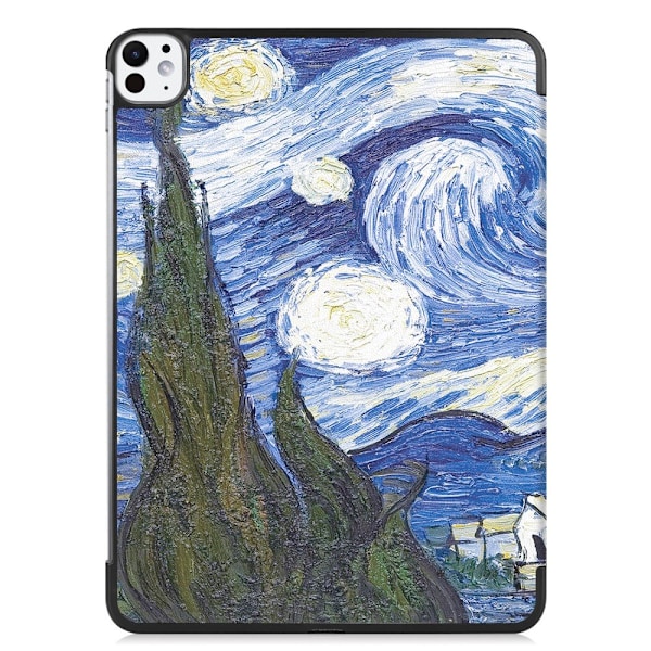 Til iPad Pro 11 (2024) Etui Tre-fold Stativ Tablet Cover - Painting Multicolor
