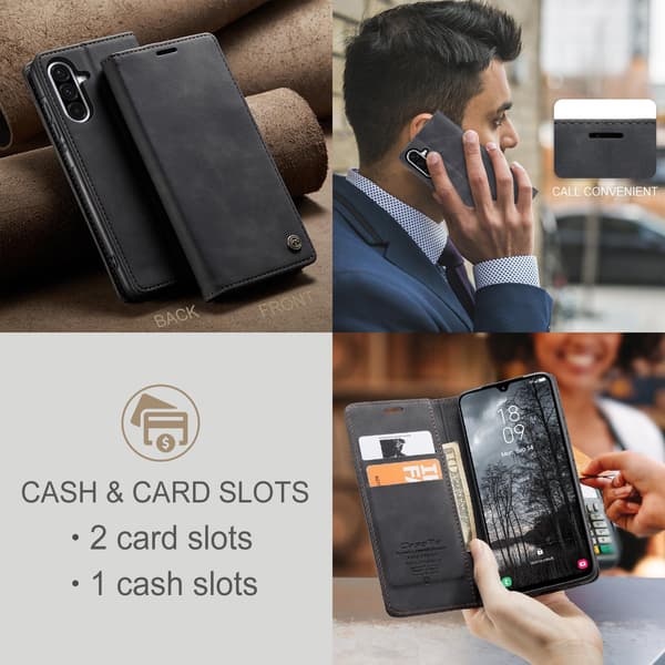 Samsung Galaxy A37 5G CASEME Lompakkokoteloon musta
