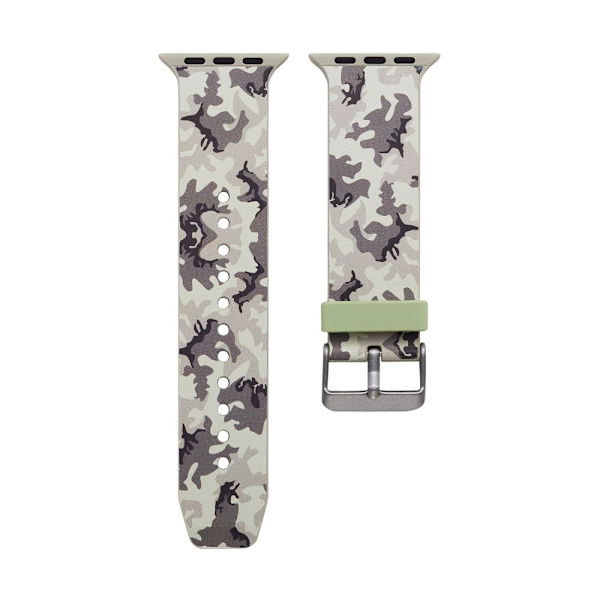 Silicone Watchband for Apple Watch 4 44mm, Series 3 / 2 / 1 42mm - Grey Camoufla Multicolor