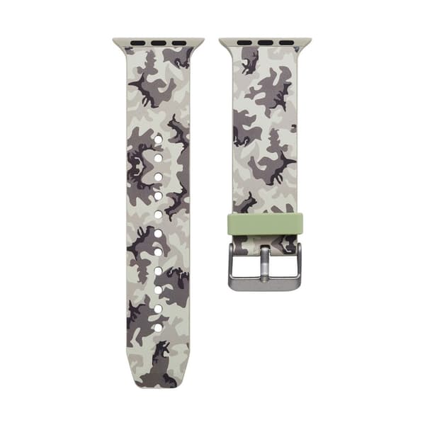 Silikon klokkerem til Apple Watch 4 44mm, 3/2/1 42mm - grå kamuflasje Multicolor