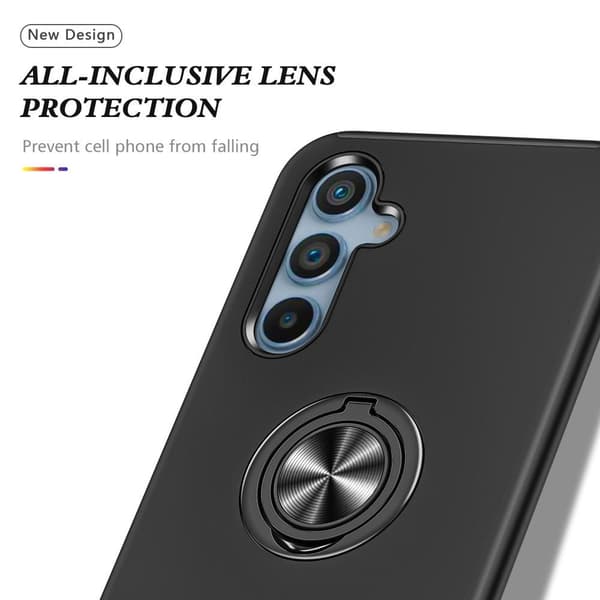 Samsung Galaxy A34 5G Fingerring Kickstand Hybrid Taske - Sort Black