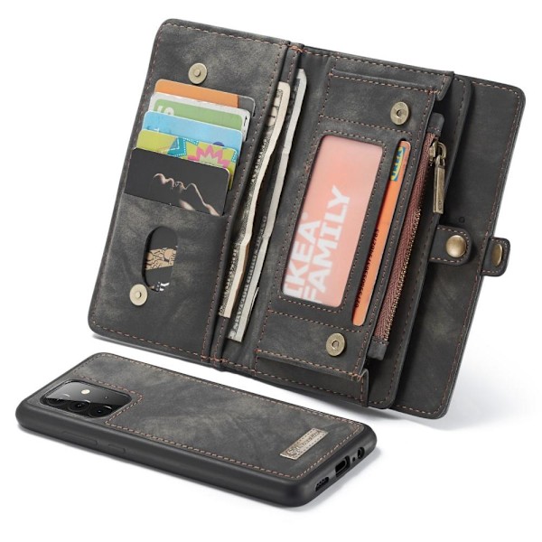 CASEME Samsung Galaxy A72 Retro Lær Lommebok - deksel - Grå Grey