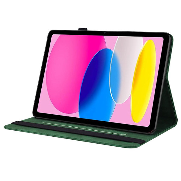 Til iPad 10.9 (2022) Tabletetui Cover Buterfly Imprinting - Grøn Green