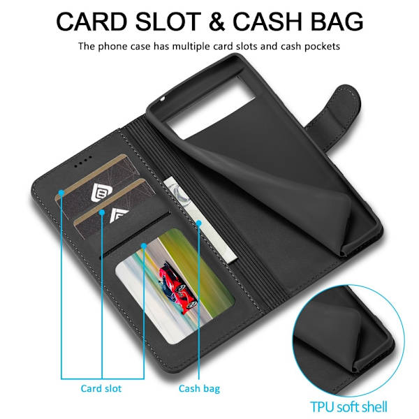 LC.IMEEKE Pung Taske til Pixel 8 Pro - Sort Black