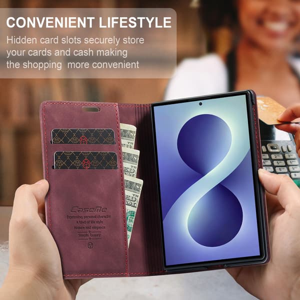 CASEME Telefonlommebokdeksel med støtteben til Samsung Galaxy Z Fold8 Red