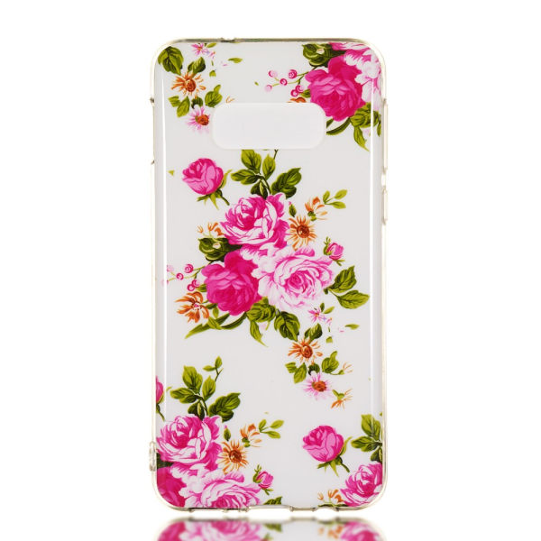 Luminous Glow Pattern Printing TPU Case for Samsung Galaxy S10e - Vivid Flowers Black