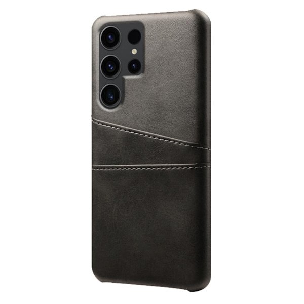 Til Samsung Galaxy S24 Ultra KSQ PU-læderbelagt skal hårdt etui Black