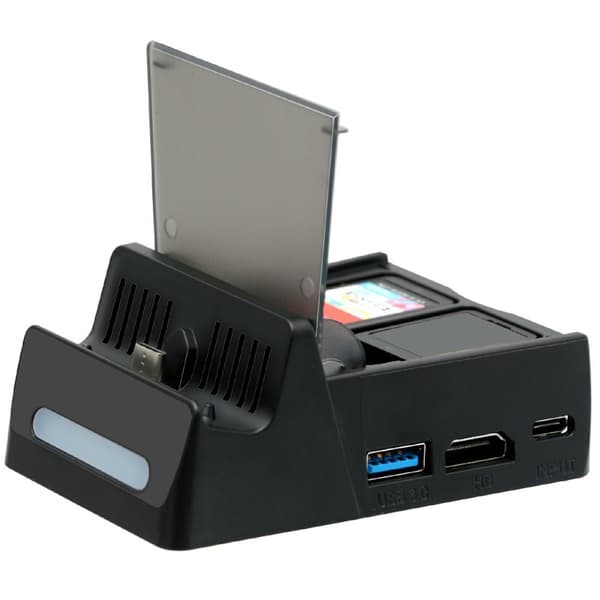 Mini HD - videokonverteradapter kompatibel med Nintendo Switch ladestasjon Black