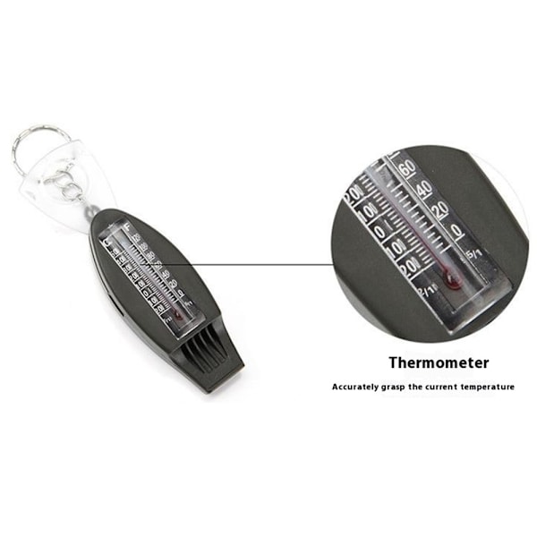 Multifunktion 4 i 1 Visselpipa Kompass Förstoringsglas Termometer Grön one size