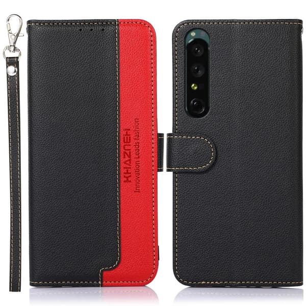 KHAZNEH Sony Xperia 1 V Plånboksfodral Svart/Röd Svart