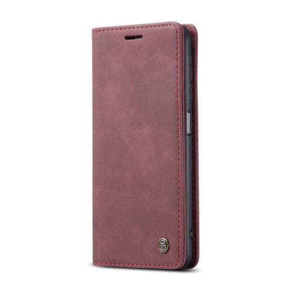 CASEME Retro Lompakkokotelo Samsung Galaxy A12 - Viininpunainen Red