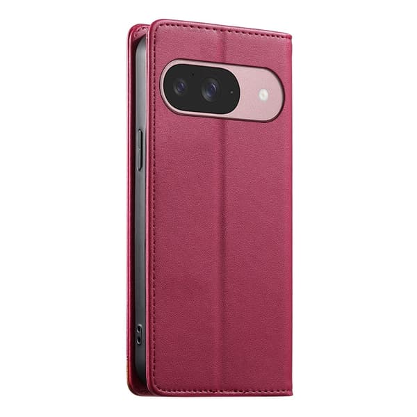 DIERFENG Puhelimen lompakkokotelo värisommitellulla logolla Google Pixel 11 ja 11 Pro Red