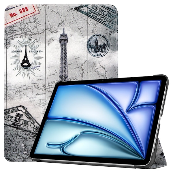 Til iPad Air 11 (2024) Etui Tre-fold Stativ Tablet Cover - Tower Multicolor