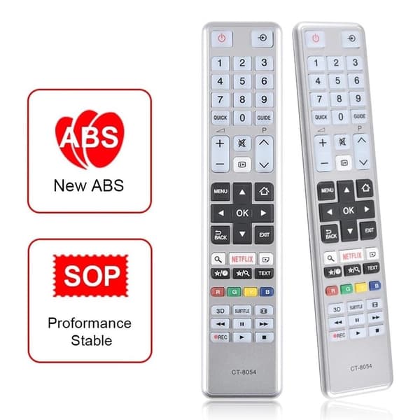 Fjärrkontroll Ersättning för CT-8054 För Toshiba TV Silver