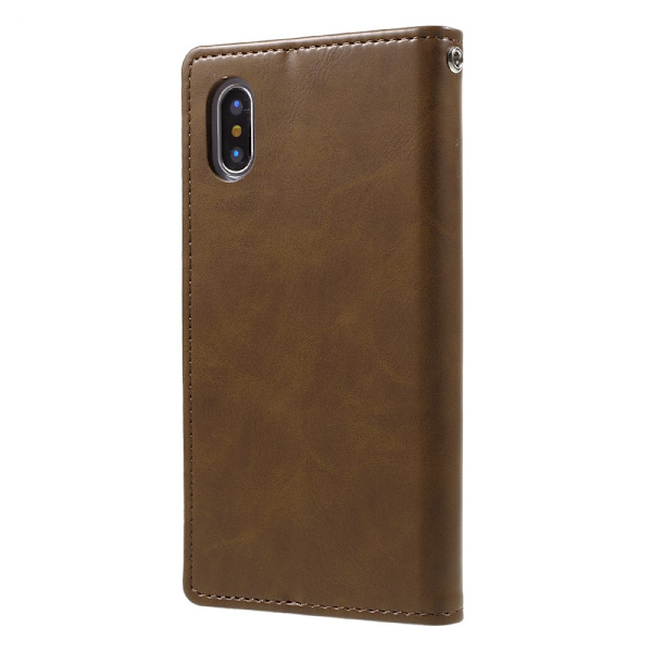MERCURY GOOSPERY Blue Moon Wallet Cover for iPhone X - Brown Brown