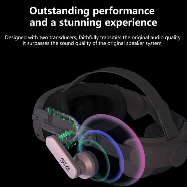 Meta Quest 3 FIIT VR T300 Plus Pannband Frontskydd Hörselkåpor Vit