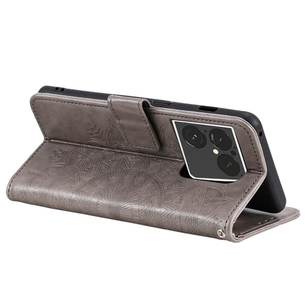 Lommebokdeksel med Stativ og Håndleddsstropp til Sony Xperia 1 VIII Grey