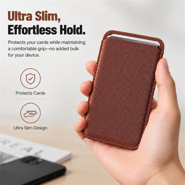 Ultratynn magnetisk kortholder for iPhone 17 og nyere Black