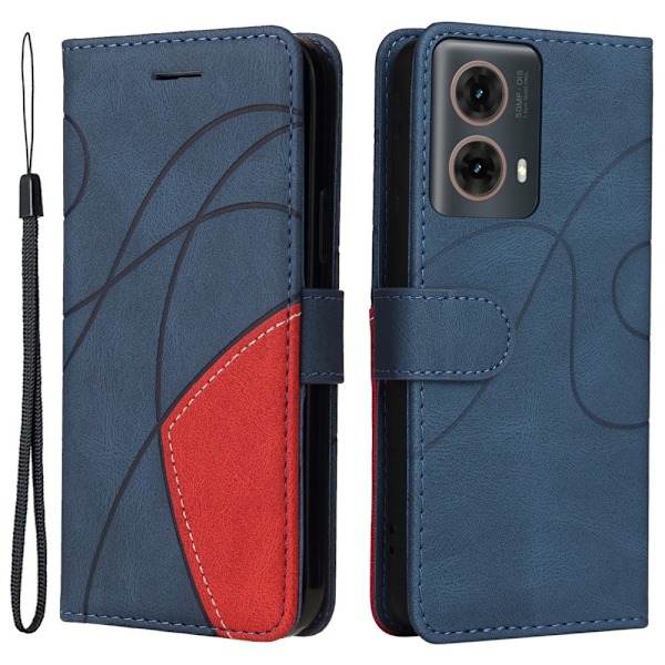 Til Motorola Moto G85 KT-serie-1 dobbeltfarve Blue