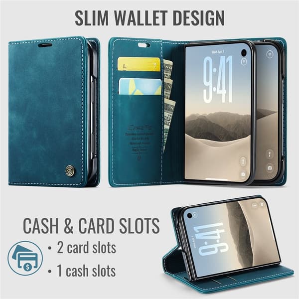 CASEME Telefonplånboksfodral till iPhone Duo Blå