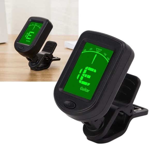 Akustisk gitarr Tuner Bärbar Clip On Tuner för stränginstrument Tuning Tool Svart