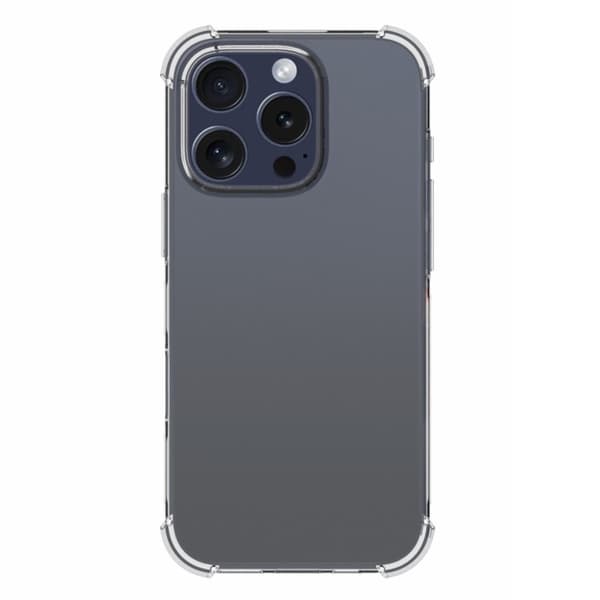 Deksel for iPhone 16 Pro - støtdempende, forsterkede hjørner i TPU Transparent