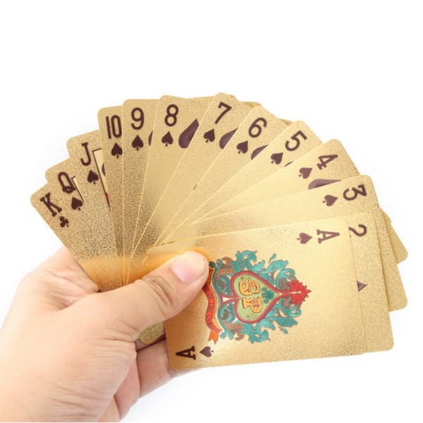 54stk Creative Vandtæt 100 Dollar Plastic Poker spillekort - Guld Gold