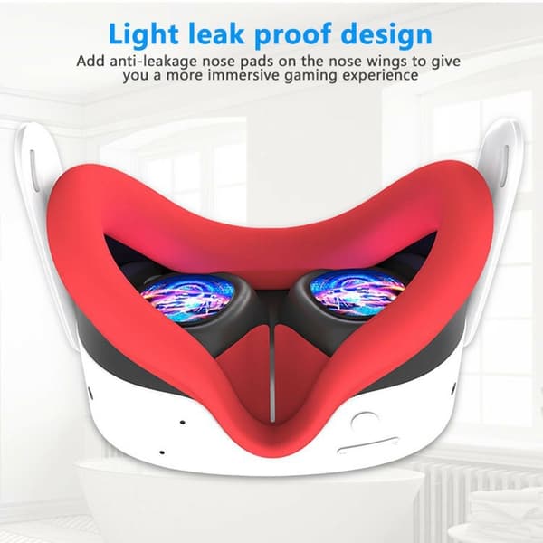 Til Meta Quest 3S VR Silikone Case Anti - Sved Face Pad Beskyttende Cover - Blå Blue