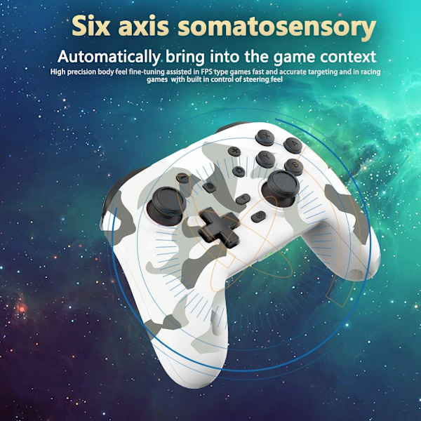 Kompatibel med Nintendo Switch Bluetooth-kontroll Gamepad Turbofunktion Svart