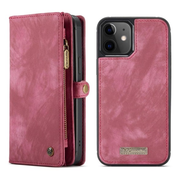 CASEME iPhone 12 Mini Retro plånboksfodral - Röd Röd