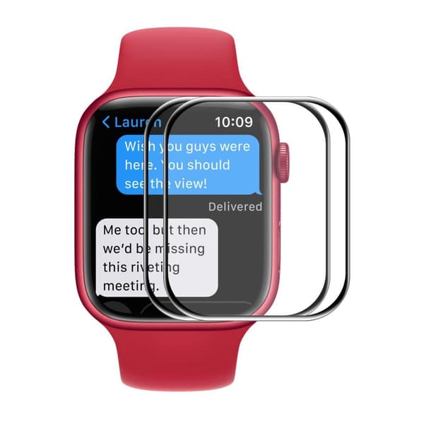 Apple Watch Series 7 45mm Enkay Heltäckande härdat glas 2 - pack Transparent