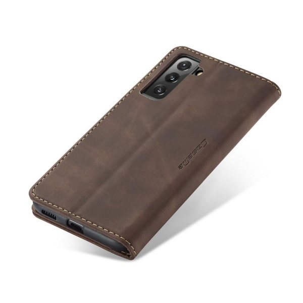 CASEME Retro Lompakkokotelo Samsung Galaxy S22 Plus -puhelimelle - Kahvi Dark brown