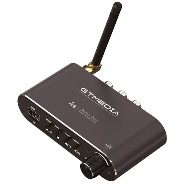 6-i-1 Bluetooth 5.1 lydadapter RX/TX-tilstande USB TF-kort IR-fjernbetjening Black