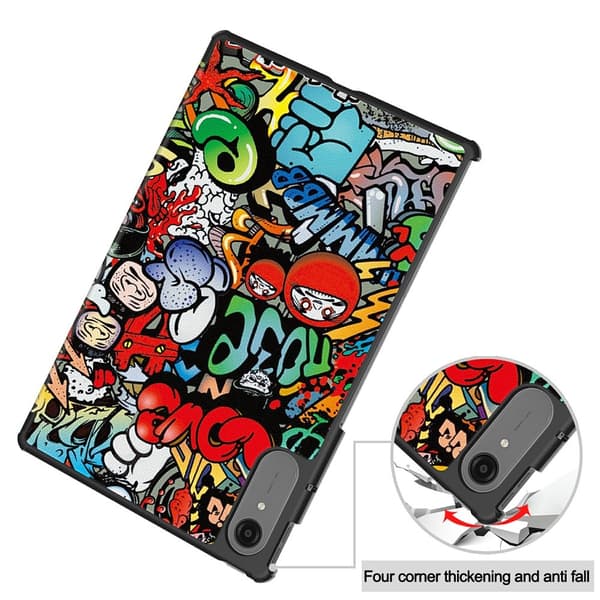 Til Lenovo Idea Tab Pro Gen 2 13" Deksel Tri fold Stativ Mønstertrykk - Graffiti Multicolor