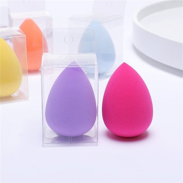 2 stk Makeup Sponge Blender Teardrop Beauty Egg Cleansing Puff Skin Care - Lys lilla Light purple