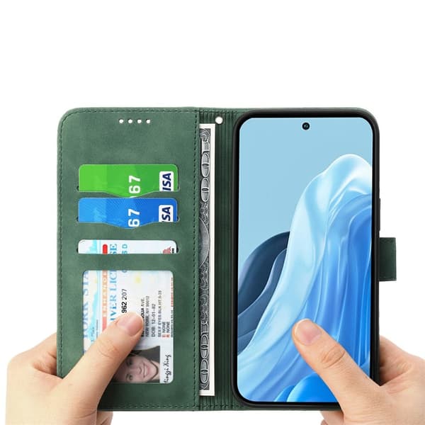DIERFENG Til Samsung Galaxy A57 5G Pungcover med Stander og Håndledsrem Green