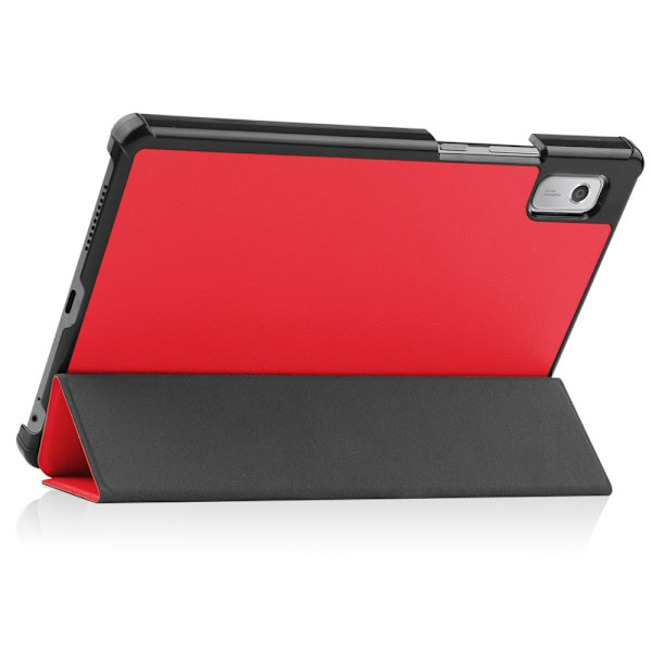Trefoldet Stativdeksel for Lenovo Tab M9 Red