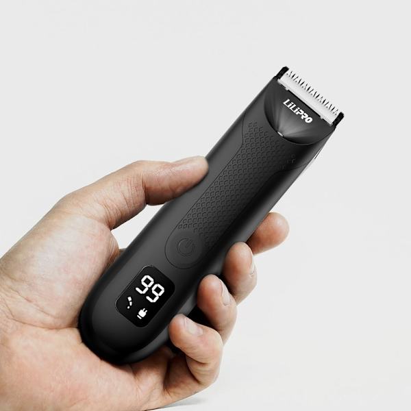 LILIPRO Elektrisk Kropshårstrimmer LED-display Privatdelstrimmer Black