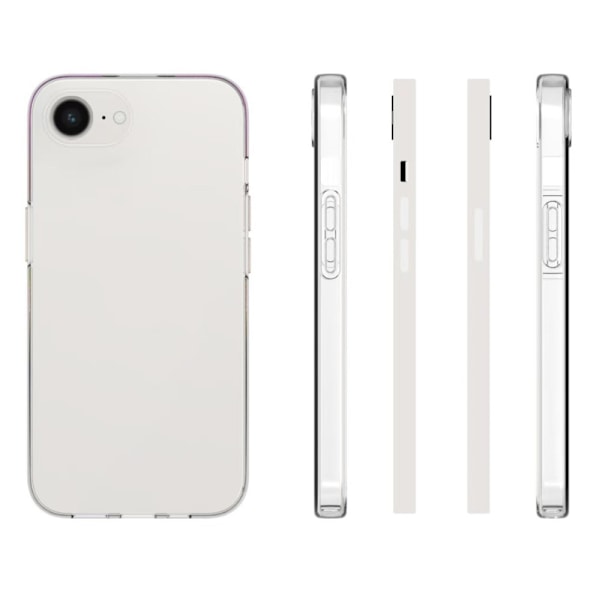 Til iPhone 16e Gennemsigtigt TPU Ridsefast Cover + 2.5D Buekant Skærmbeskyttelse Transparent
