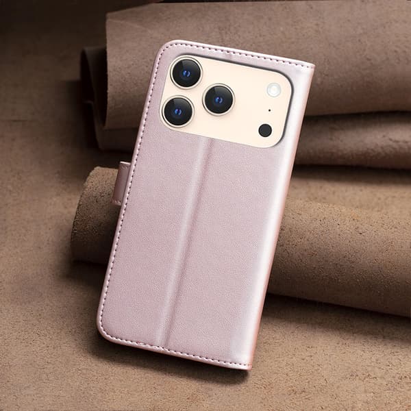 BINFEN COLOR Telefonlommebokdeksel til iPhone 18 Pro / 17 Pro Pink