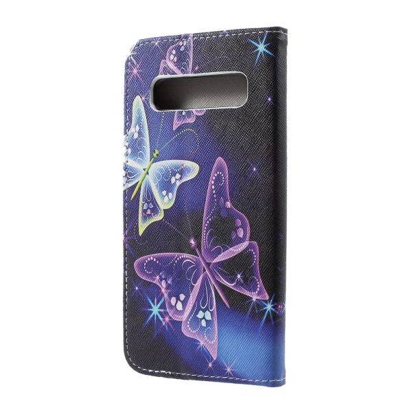 Samsung Galaxy S10+ Plånboksfodral - Vivid Butterflies Svart