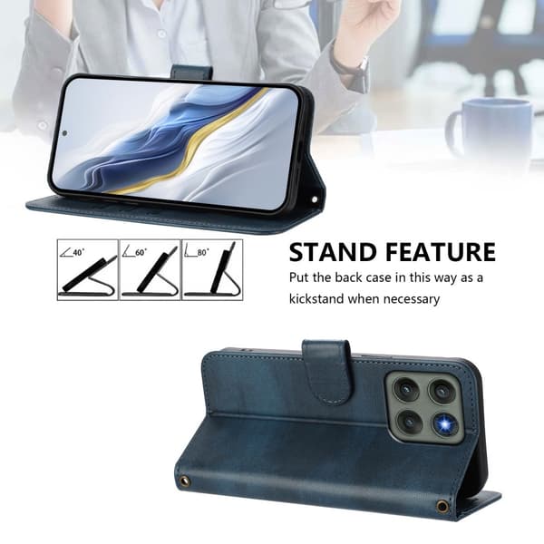 Til Motorola Edge 60 Pro 5G Etui Pung Stand Retrostruktur Blue