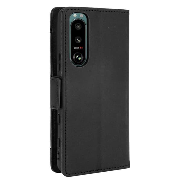 Sony Xperia 5 III Design tegnebogstativetui med flere kortspor Black