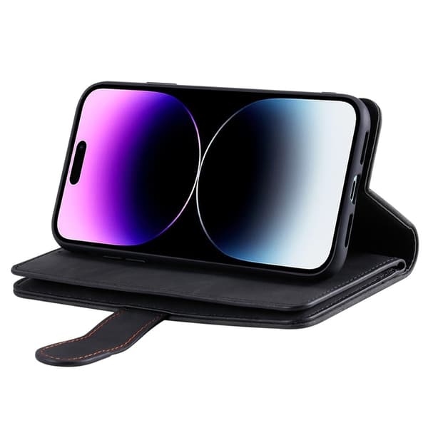 iPhone 17 Kuori Vetoketjutaskulla ja 9 Korttipaikalla Black