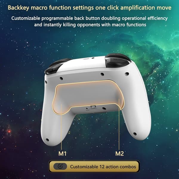 Yhteensopiva Nintendo Switch Bluetooth Controller Gamepad Turbo Function - toiminnon kanssa White