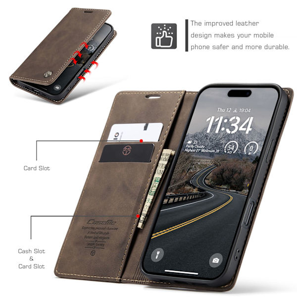 CASEME Lommebok-deksel Til iPhone Air Brown