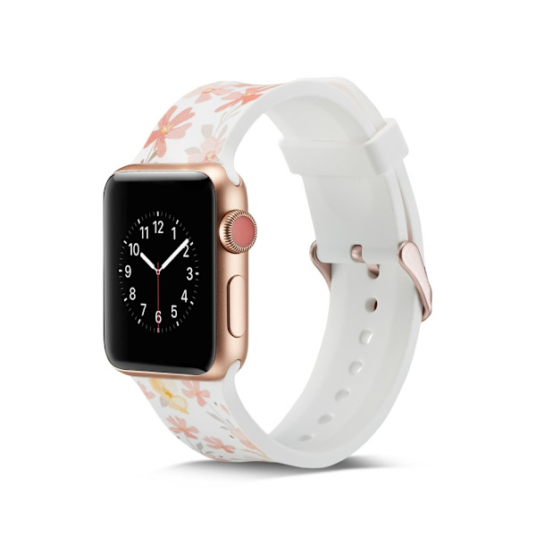 Silicone klockrem för Apple Watch 4 44mm, 3/2/1 42mm - Flowers multifärg